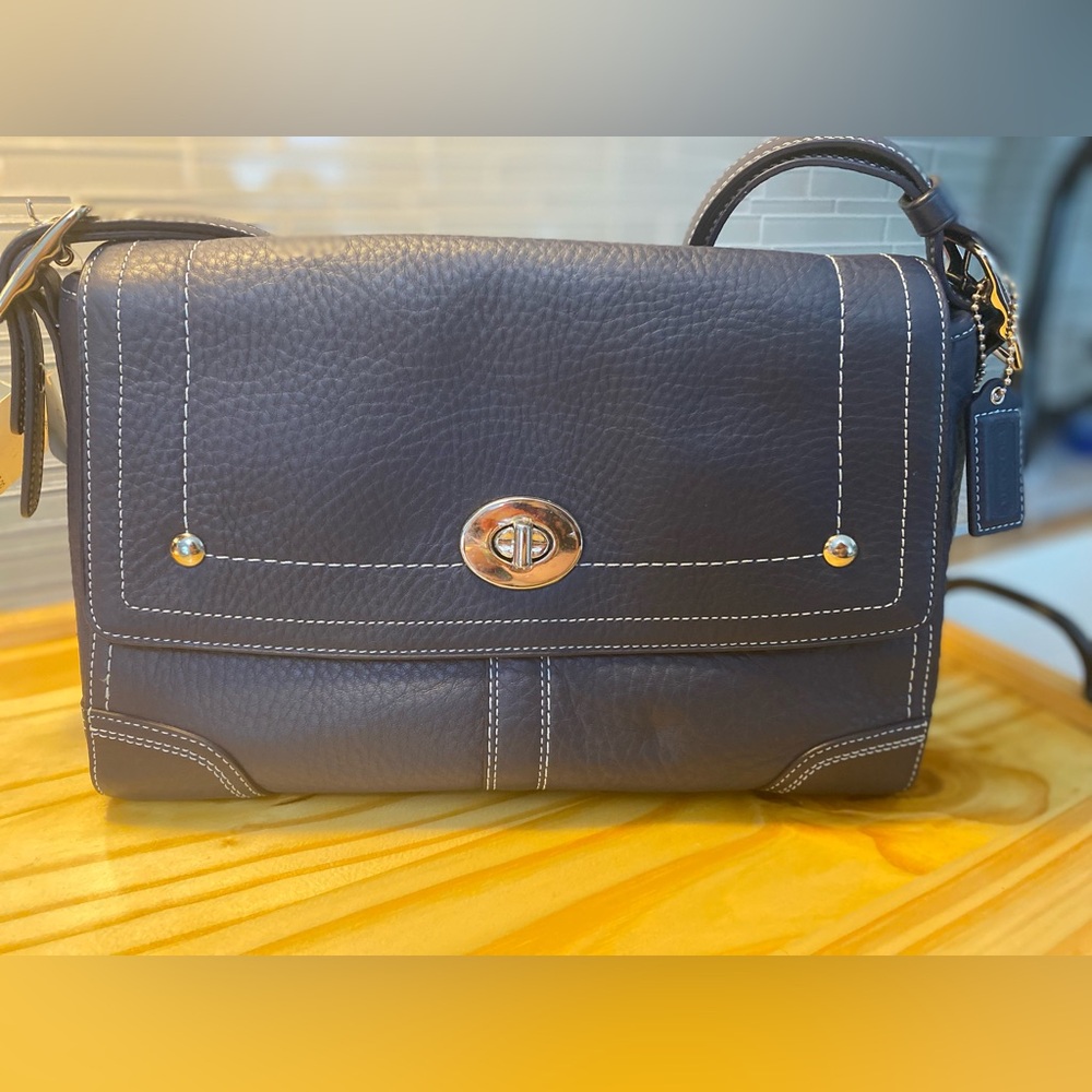 NWT coach cobalt satchel